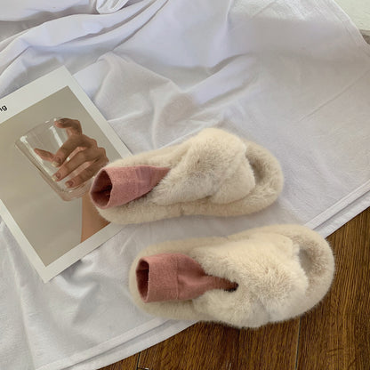 Hairy slippers for women