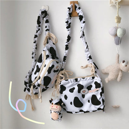 Waist Massager Soft Girl Girl Messenger Bag Cute Cow Student Shoulder Bag