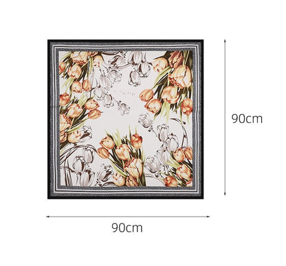 Flower Elegant High-end Imitated Silk Scarves Women