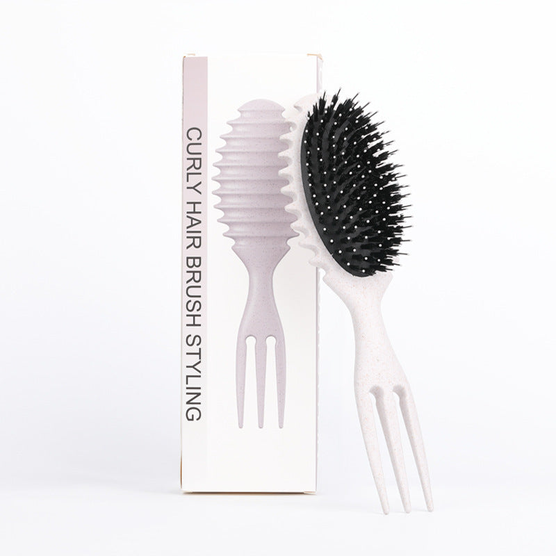 Curl Defining Bounce Hair Brush Barbershop Boar Bristle Comb Detangling Shaping Hairbrushes Professional Salon Home Styling Comb