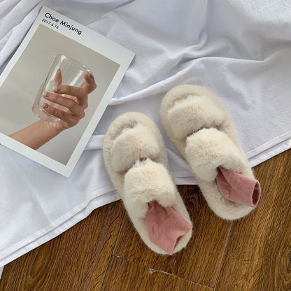 Hairy slippers for women